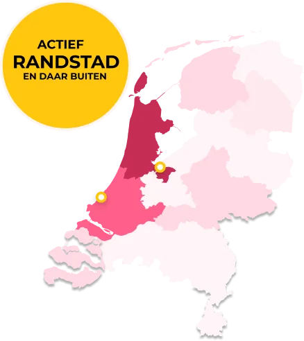 Kaart van Nederland: Hello Egaliseren werkt in het hele land